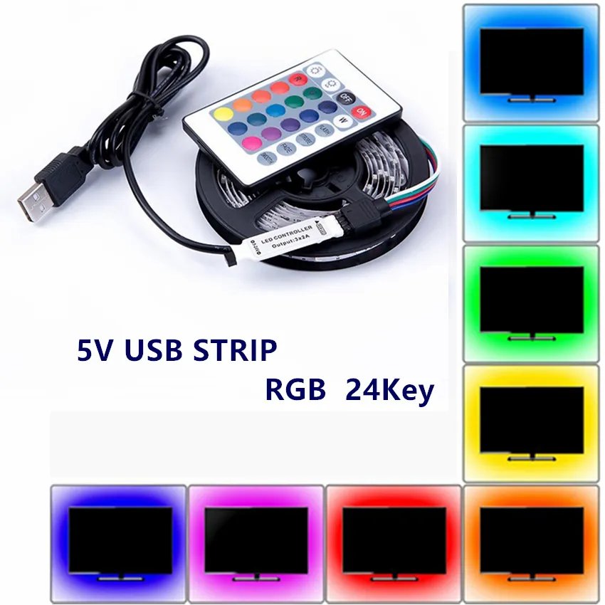 5-Meter RGB LED Strip Light TV Desktop PC Bottom Screen Lighting. - DS Traders
