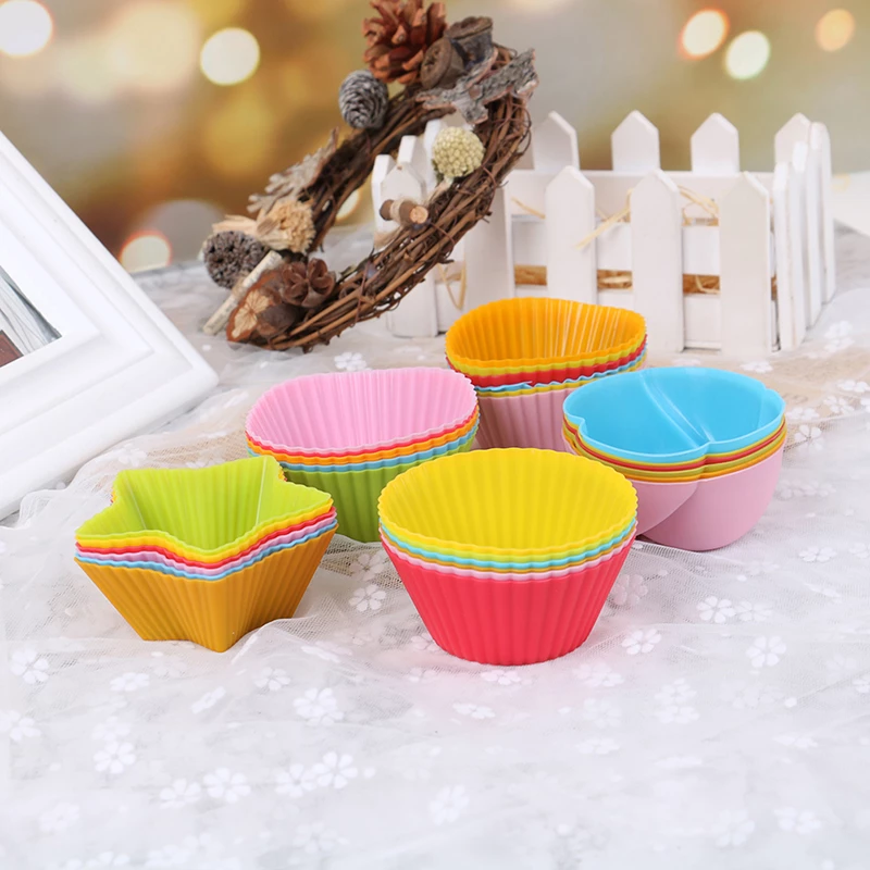6 Pcs Silicone Cup Cake Mold Bake Ware.
