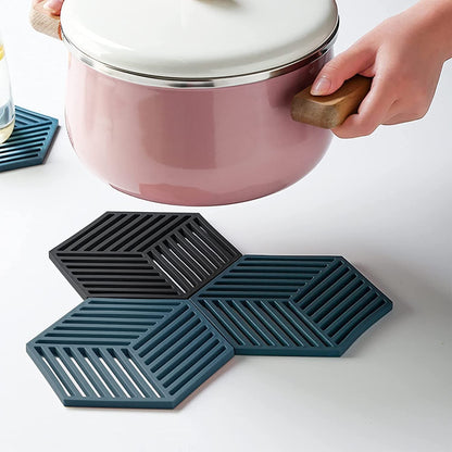 Pack Of 2 | Hexagon Flexible Heat-insulated Table Mat