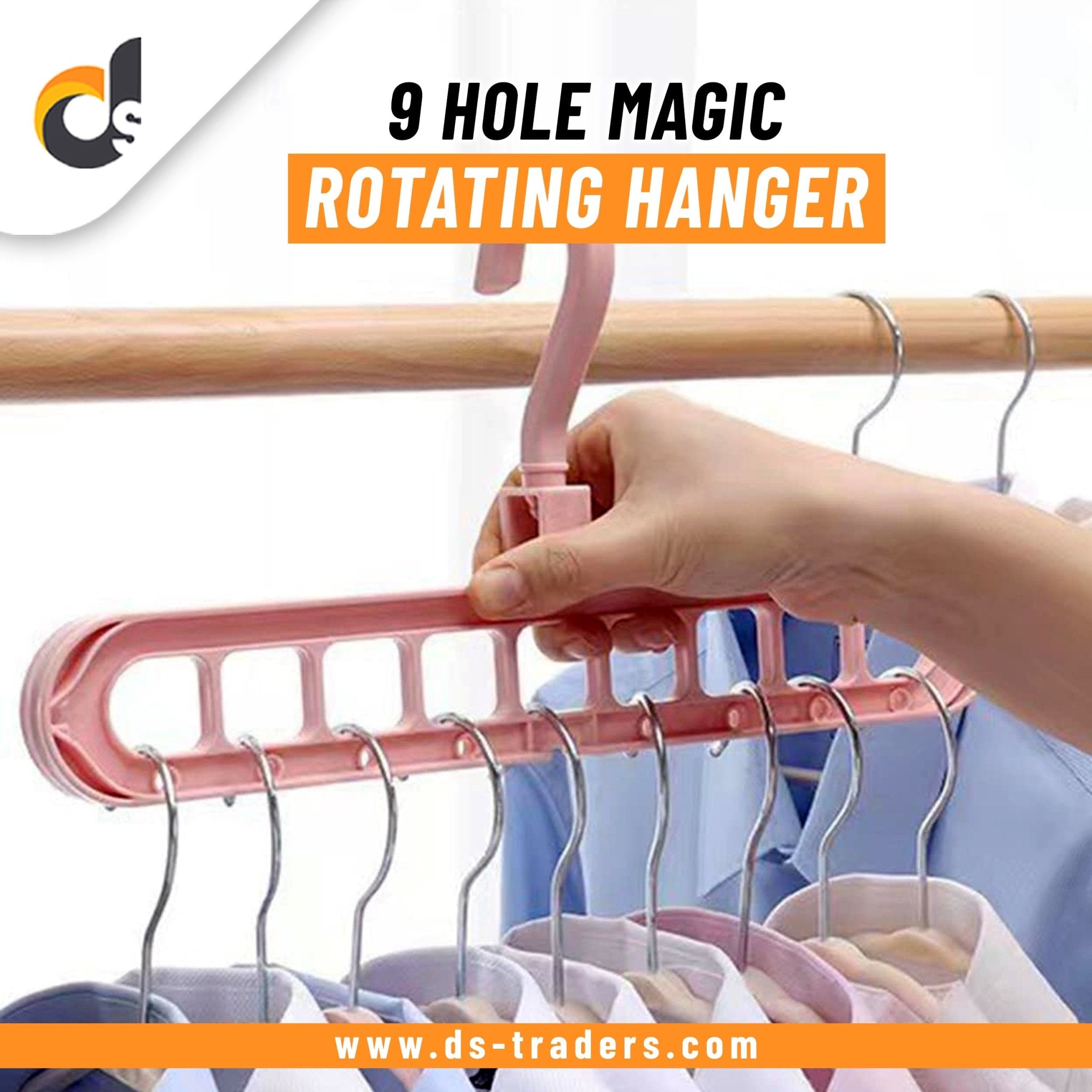 9 Hole Magic Rotating Hanger | Smart Cloth Organizer – DS Traders