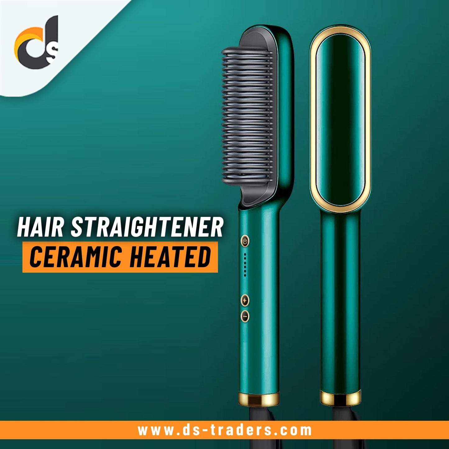909 Hair Straightener - Ceramic Heated Hair Brush - DS Traders