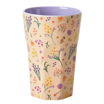 1Pc Floral Design Plastic Water Glass.