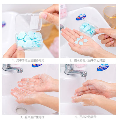 100Pcs Portable Petal Soap Paper Hand Face Cleansing
