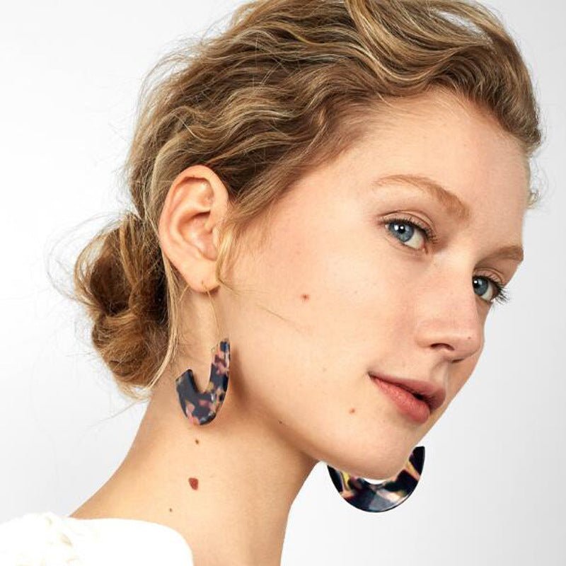 Acrylic Leopard Long Earrings - DS Traders