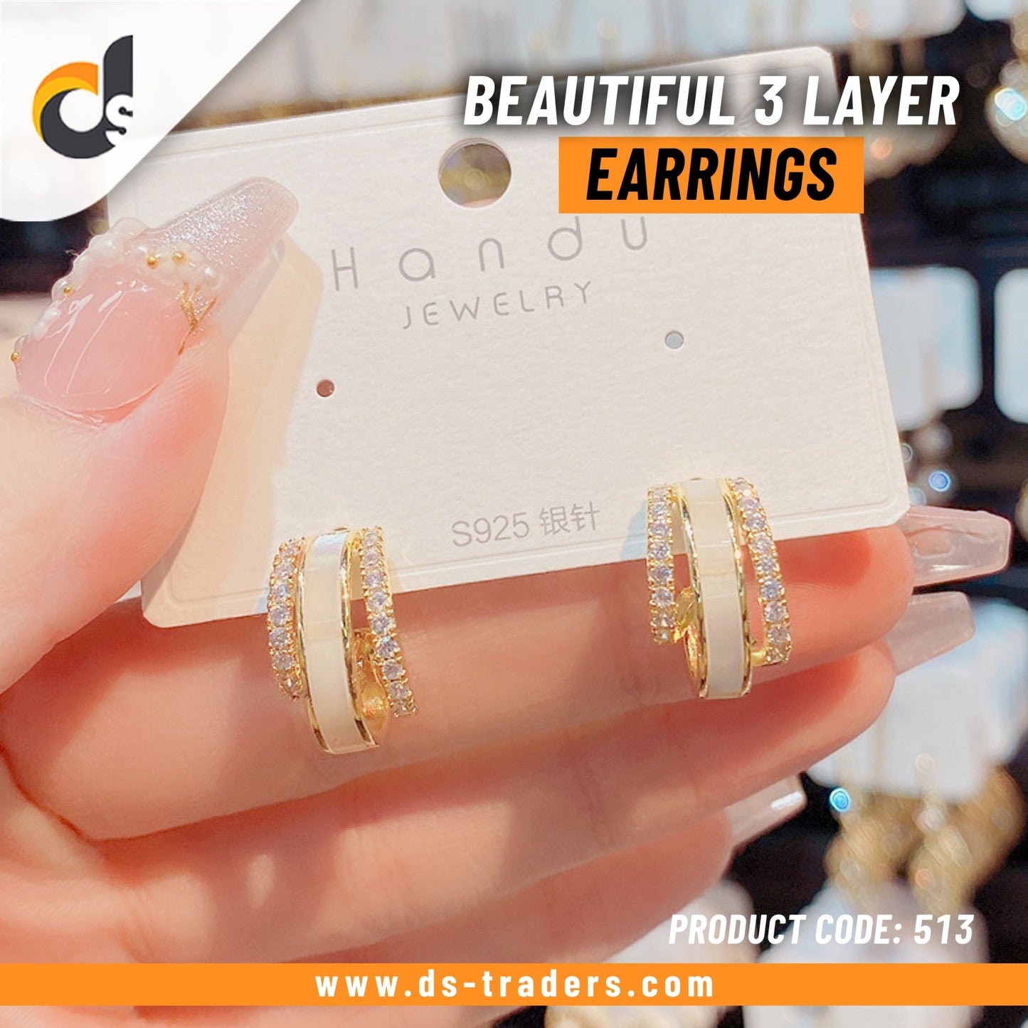 Beautiful 3 Layer Earrings - DS Traders