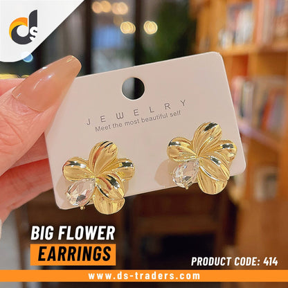 Big Flower Stud Earrings - DS Traders