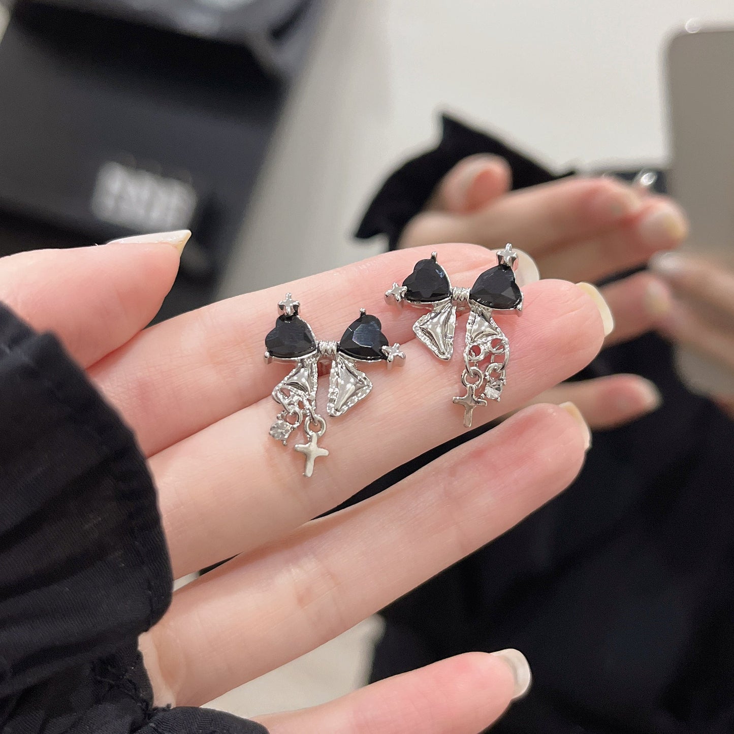 Black Bow Earrings Set - DS Traders
