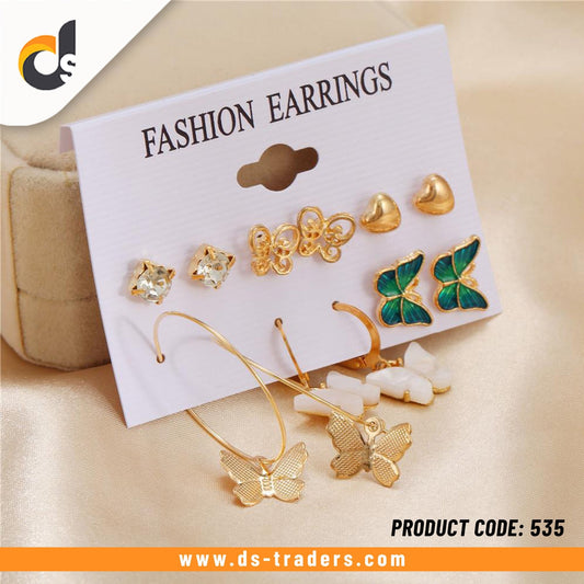 Butterfly Style 6 Pairs Earring Set - DS Traders