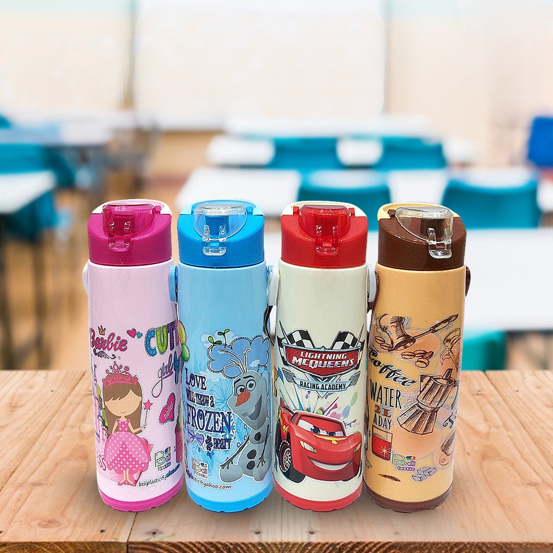 Cartoon Character Printed Square Water Bottle - DS Traders