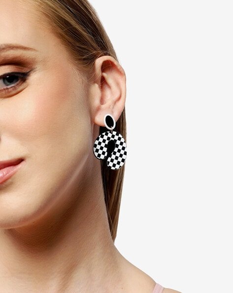 Checker Board Earrings - DS Traders