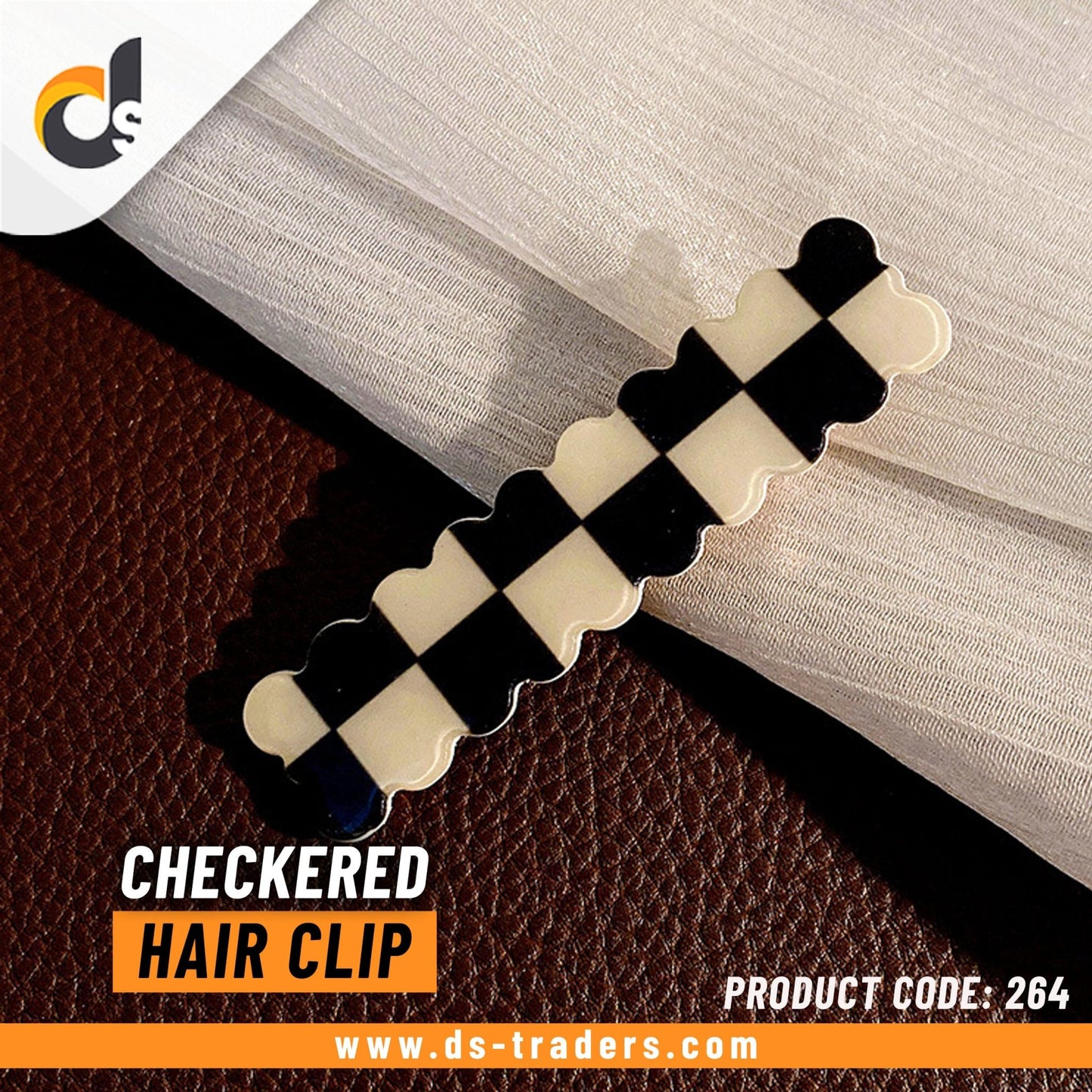 Checkered Shape Hair Clip - DS Traders