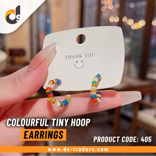Colourful Tiny Hoop Earrings - DS Traders