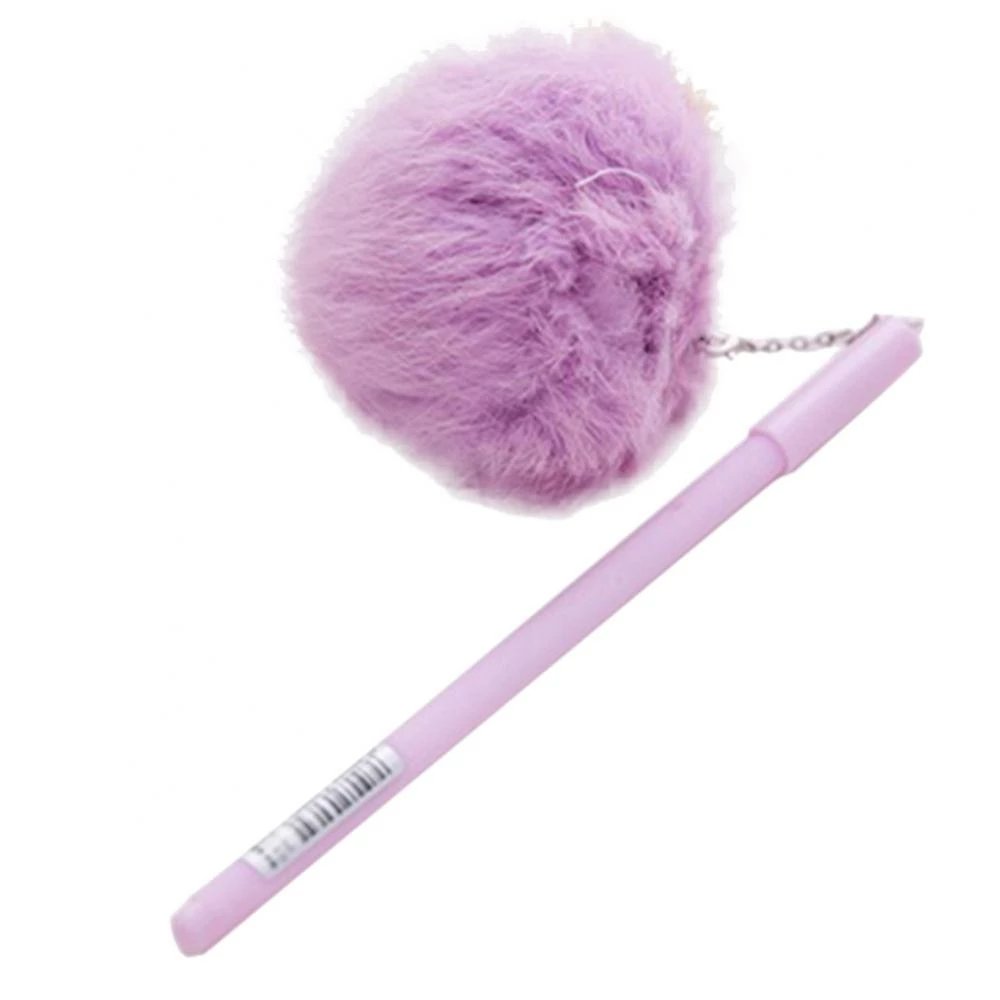 Cute Faux Fur Pom Pom Ball Pen. - DS Traders