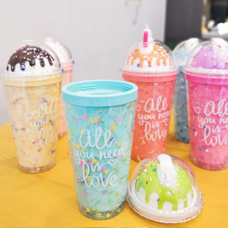 Cute Ice Cream Shape Plastic Water Bottle. - DS Traders
