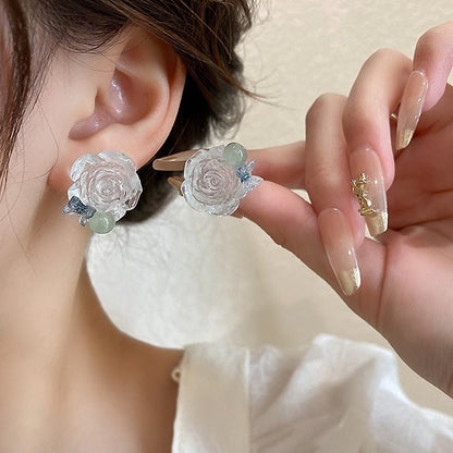 Cute White & Blue Flower Earrings - DS Traders