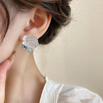 Cute White & Blue Flower Earrings - DS Traders