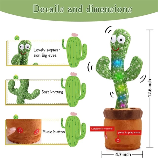 Dancing and Talking Cactus Toy for Kids - DS Traders