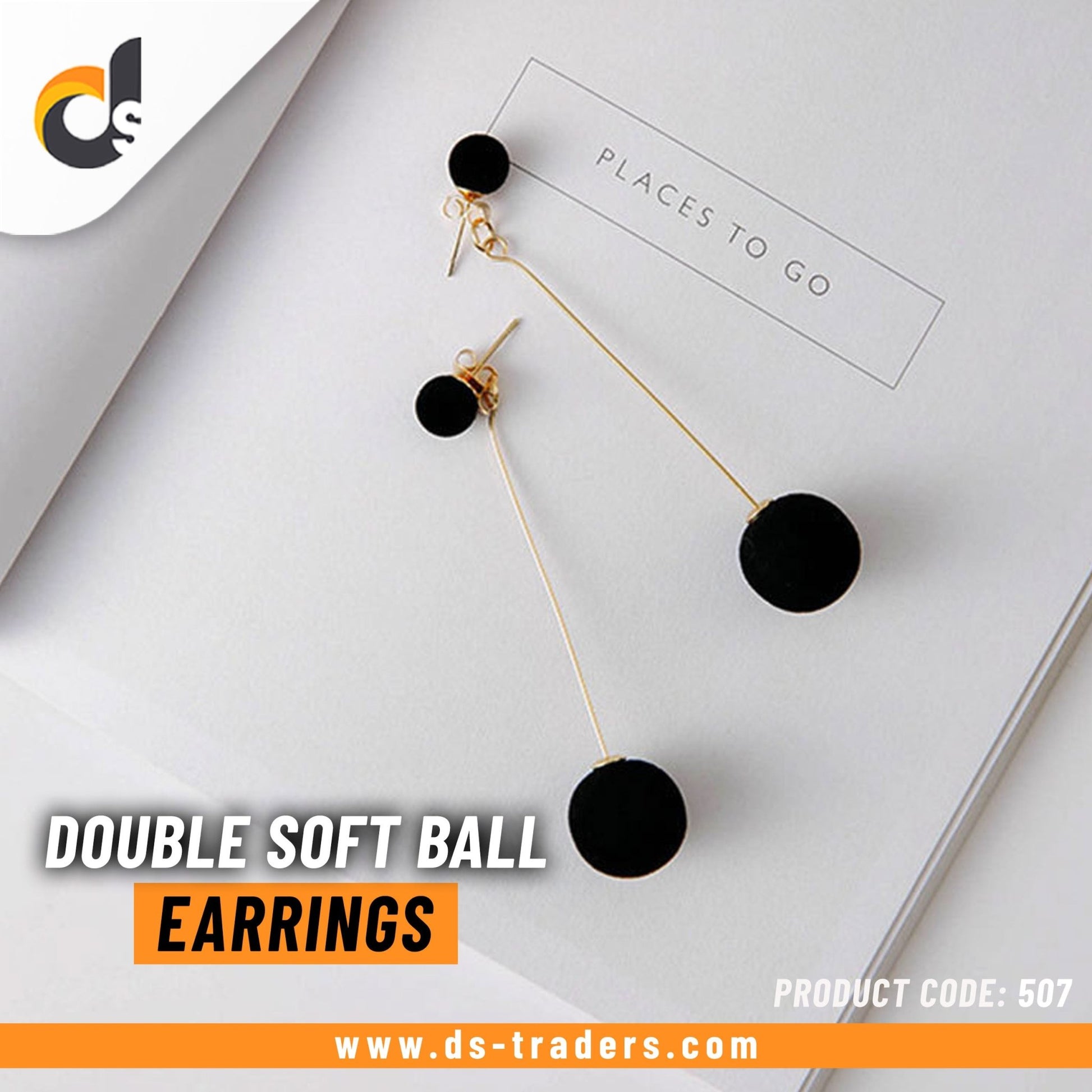 Double Soft Ball Drop Earrings - DS Traders