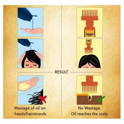 Oil Bottle With Comb Best For Dandruff Remover Anti Lice Stronger Hair.
