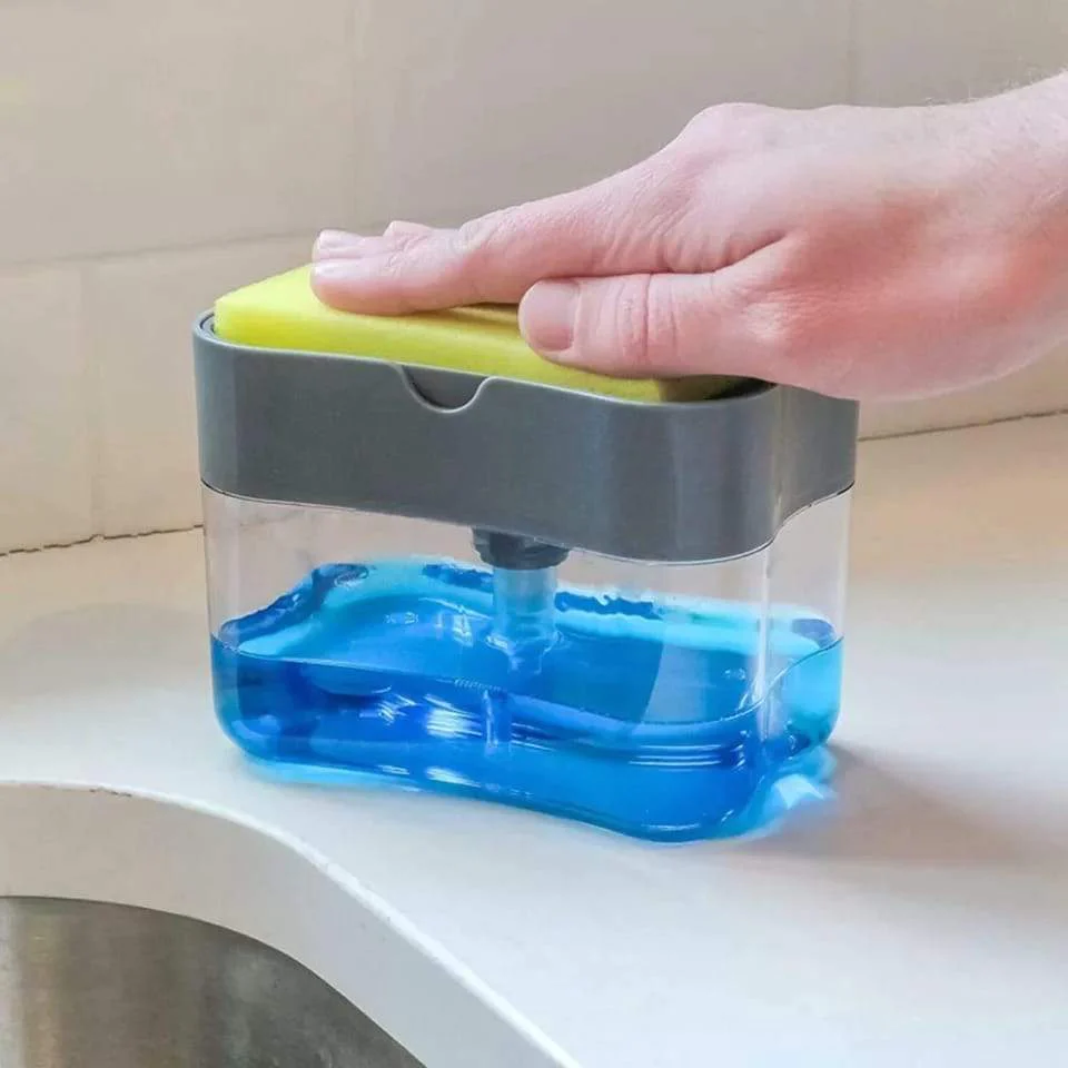 2-in-1 Pump Soap Dispenser and Sponge Caddy.