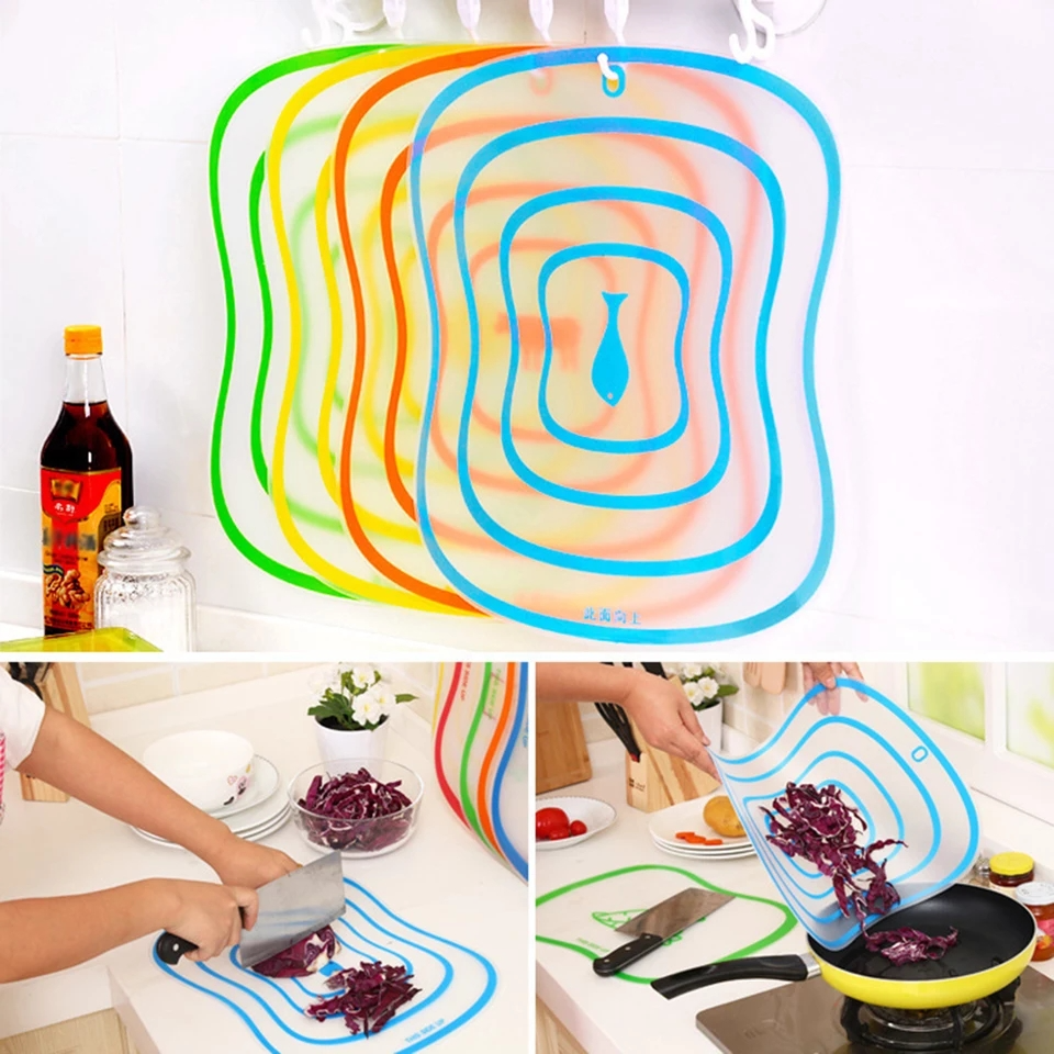 1pc Mini Silicone Plastic Chopping Board Food Cutting plastic Chopping Board  Size 20 x 14 CM
