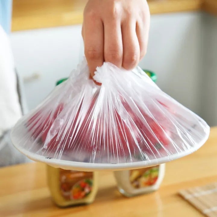 Pack of 100 - Disposable Plastic food Wrap