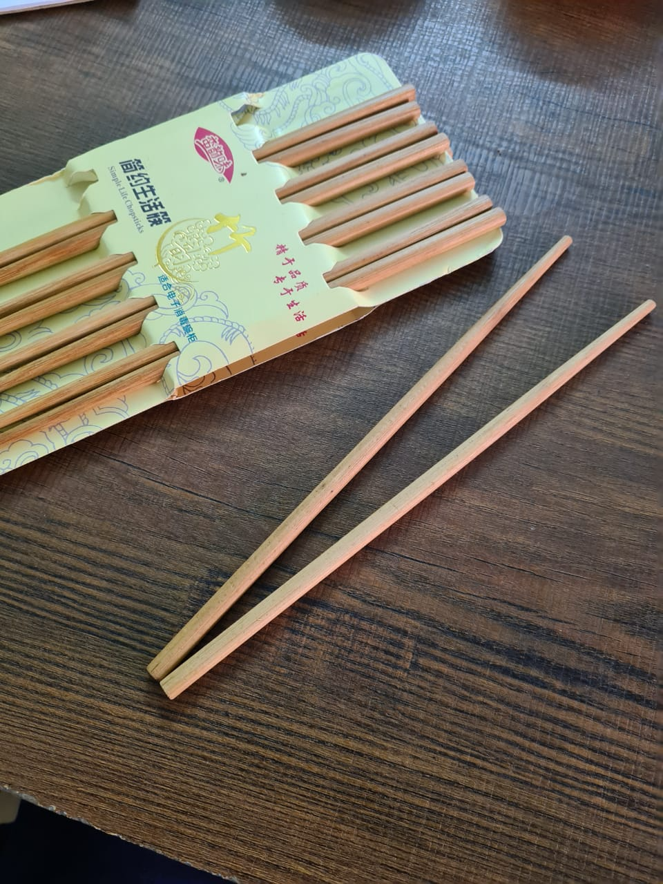 Pack of 5 Pairs - Reusable Chinese Bamboo Chopsticks