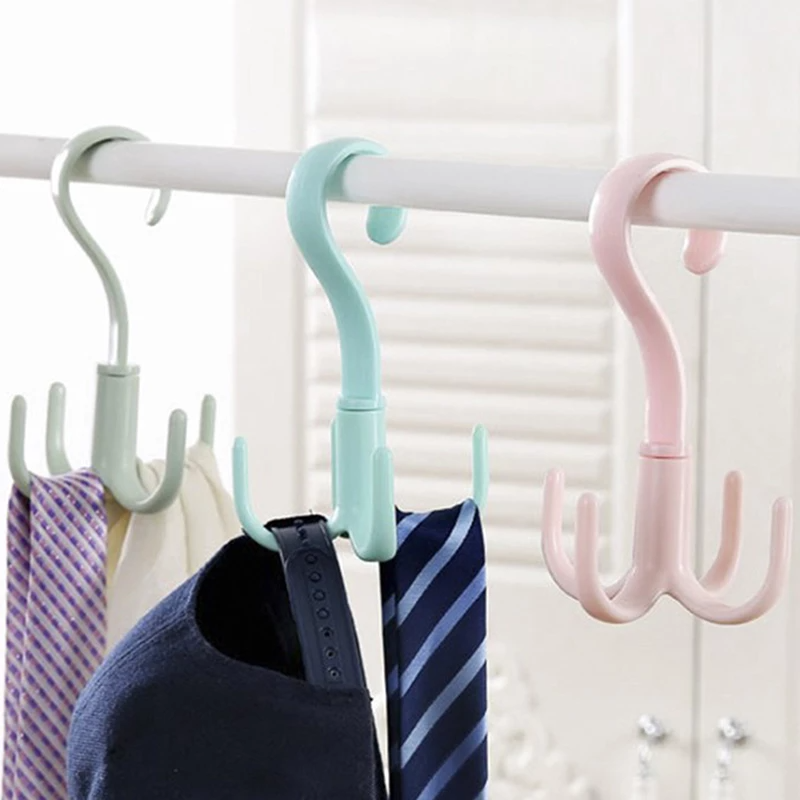 Pack of 2 - Rotary 4-Claw Multi-Purpose Hanger Hook Tie Scarf Clothes Hanger