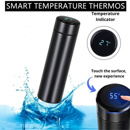 Stainless Steel 500ML Smart Thermos Water Bottle Led Digital Temperature Display.