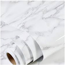 White Marble Texture Design PVC Waterproof (60cmx200cm)