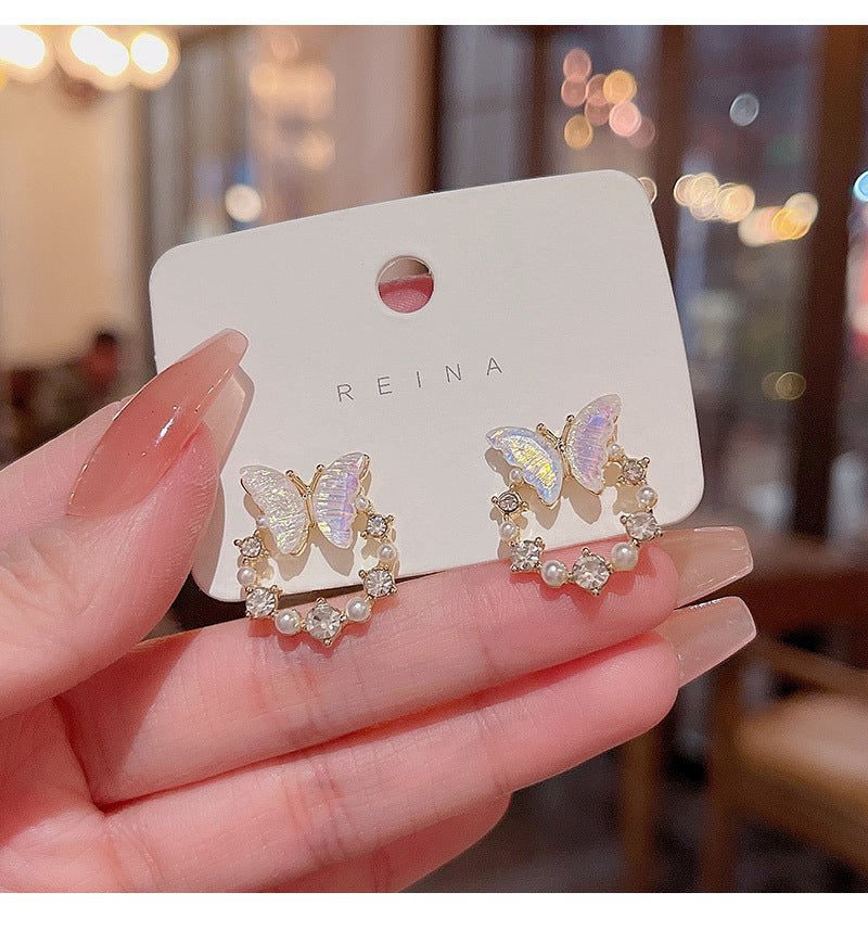 Elegant Butterfly Pearl Earrings - DS Traders