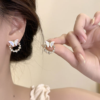 Elegant Butterfly Pearl Earrings - DS Traders