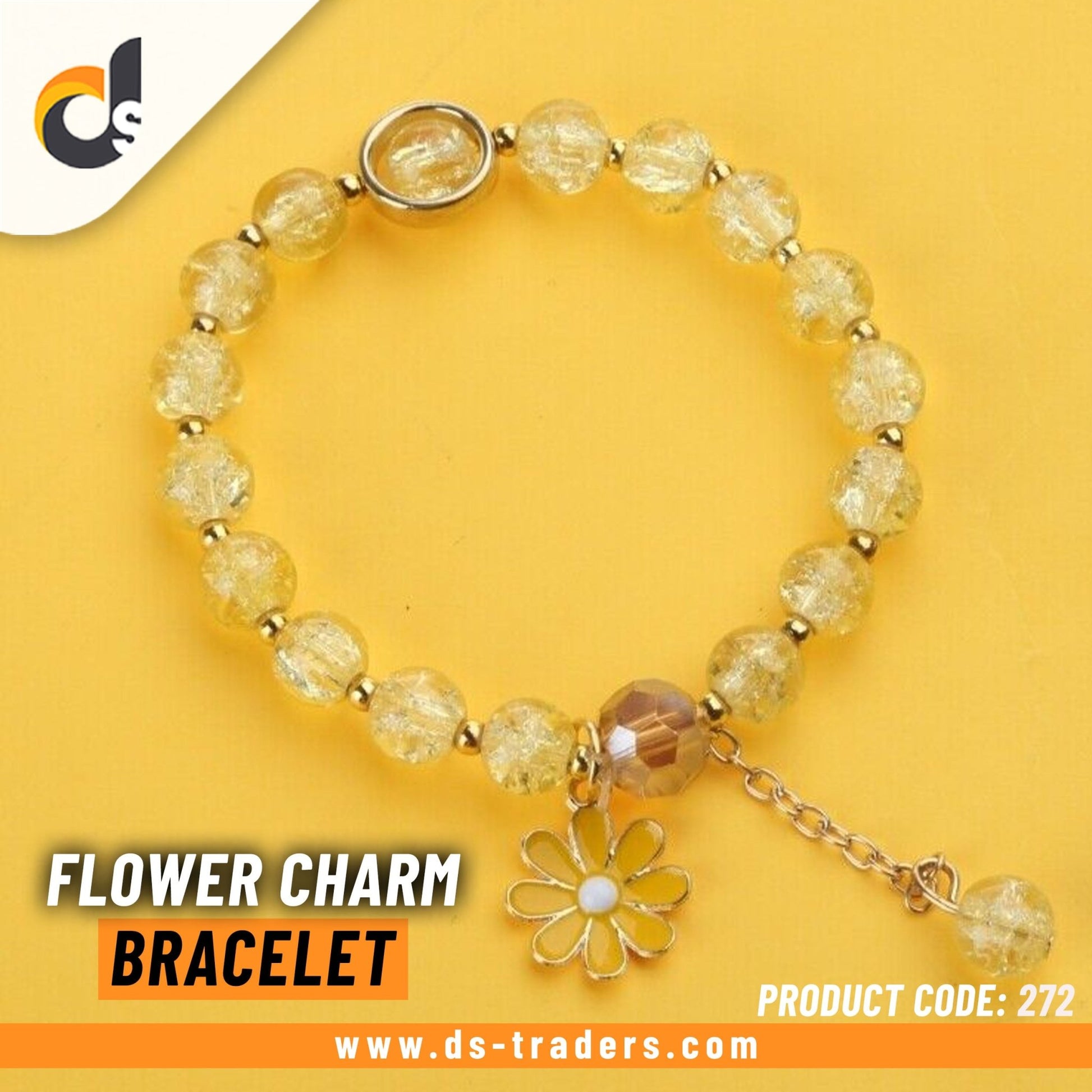 Fashion Flower Charm Beaded Bracelet - DS Traders