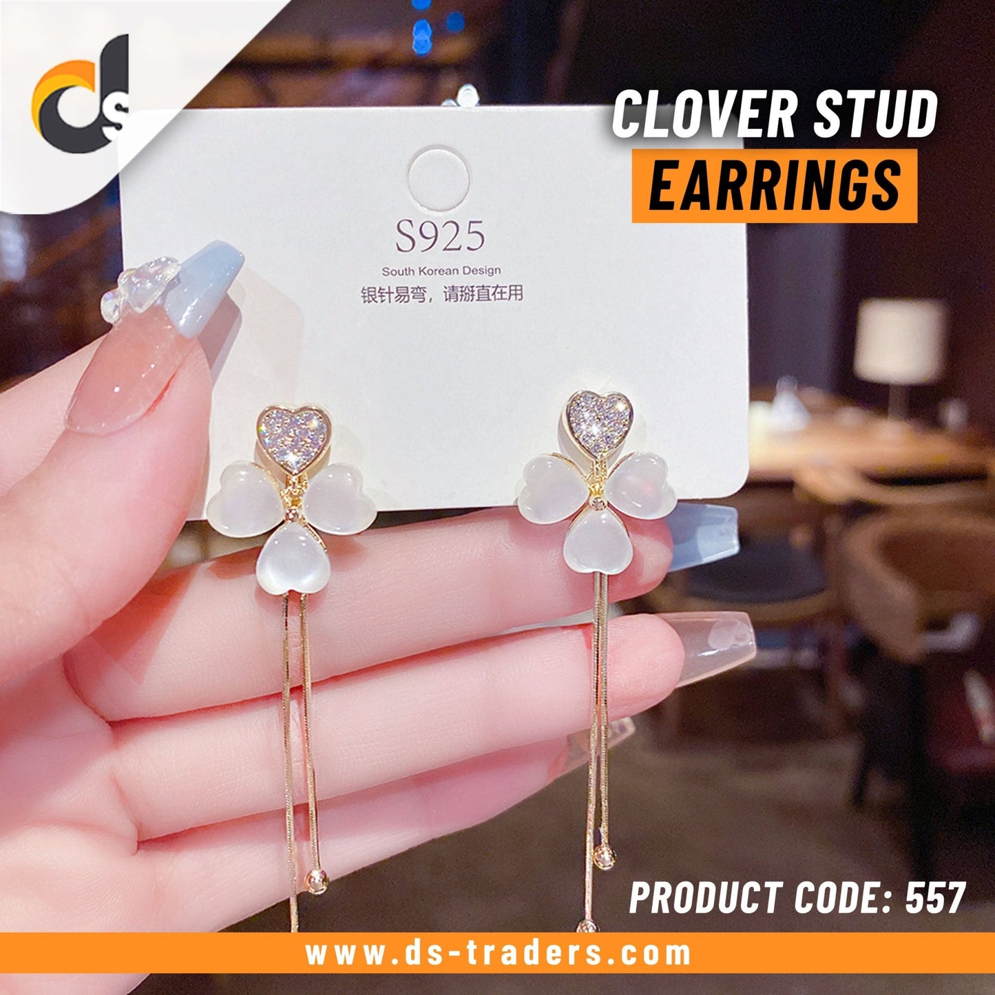 Flower Clover Stud Earrings - DS Traders