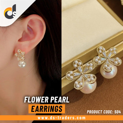 Flower Pearl Earrings - DS Traders
