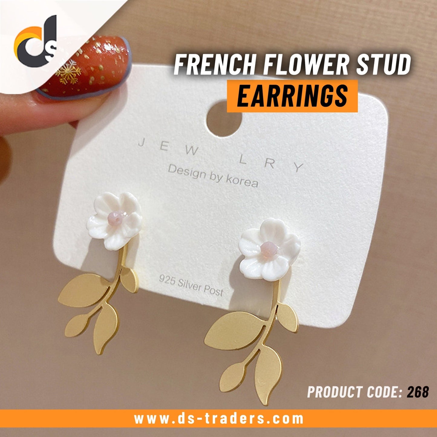 French Flower Stud Earrings - DS Traders