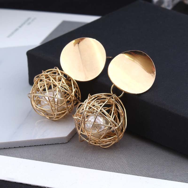 Golden Ball Earrings - DS Traders