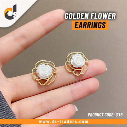 Golden Flower Earrings - DS Traders