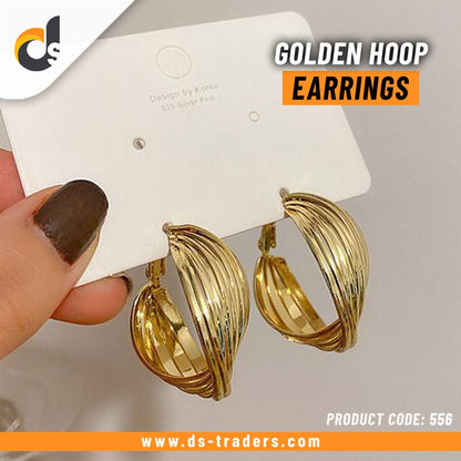 Golden Hoop Earrings - DS Traders