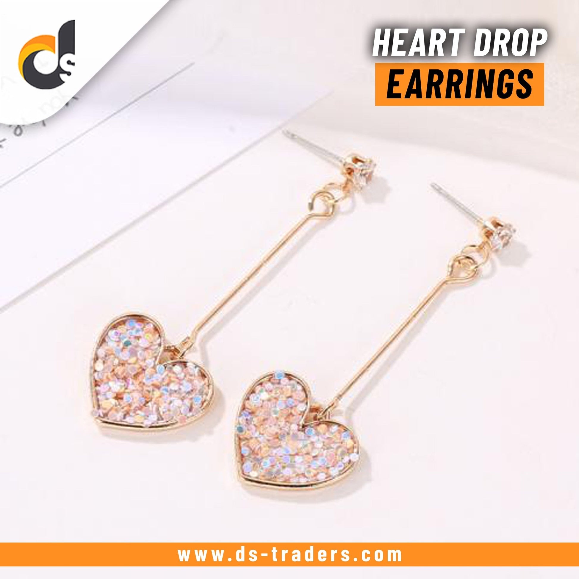 Heart Drop Earrings - DS Traders