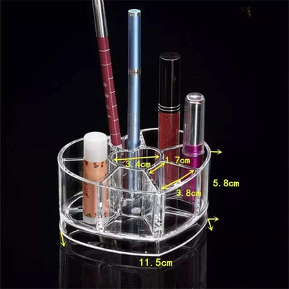Heart Shape Clear Acrylic Makeup Organizer. - DS Traders