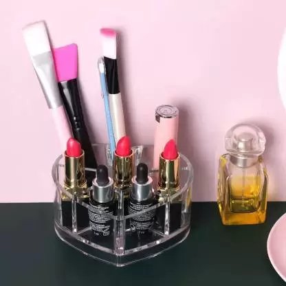 Heart Shape Clear Acrylic Makeup Organizer. - DS Traders