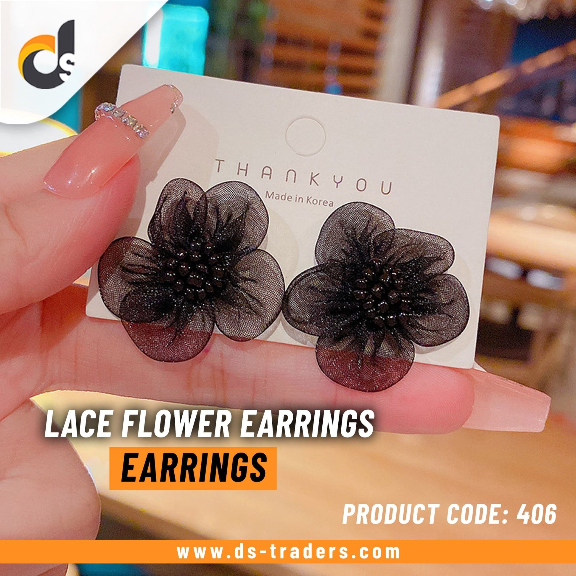 Lace Flower Earrings - DS Traders