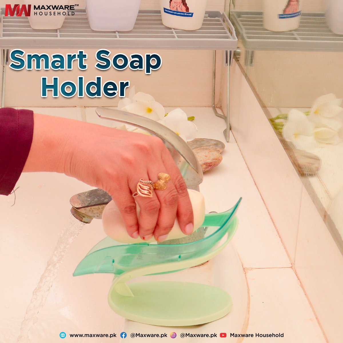 Leaf Style Smart Soap Dish Holder. - DS Traders