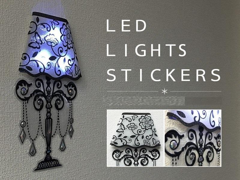 LED Lights Sticker 3D Embellishment Art Lamp Shape Attractive For Wall Decor - DS Traders