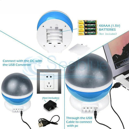 LED Rotating Starry Sky Star Master USB Projector Lamp. - DS Traders
