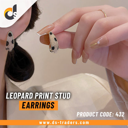 Leopard Print Stud Earrings - DS Traders