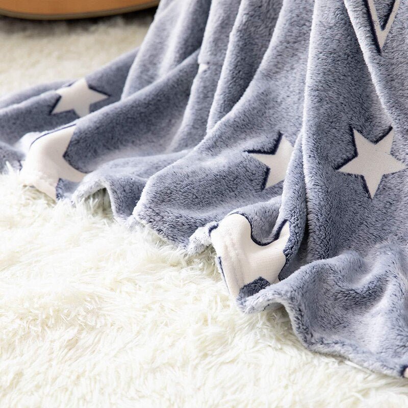 Luminous Blanket Soft Night Glow Blankets Gray Coral Fleece Fashion. - DS Traders