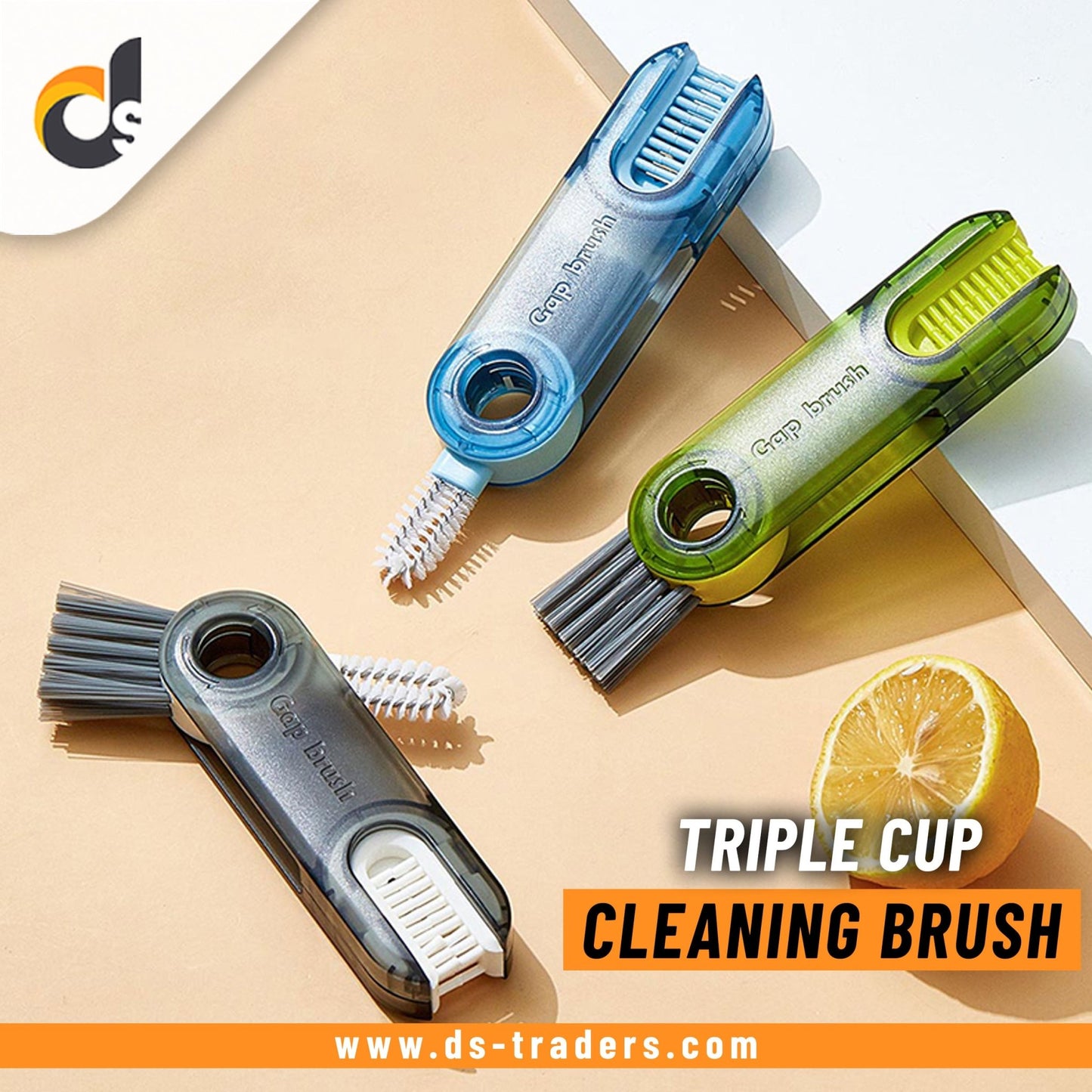 Multi-functional Triple Cup Cleaning Brush - DS Traders