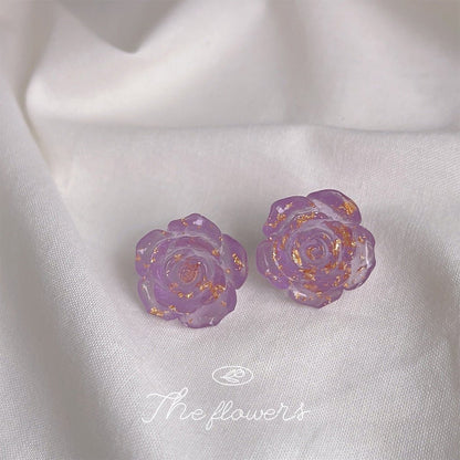Natural Rose Flower Earrings - DS Traders